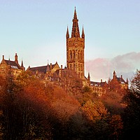 Buy canvas prints of Autumn glow on Glasgow University by yvonne & paul carroll