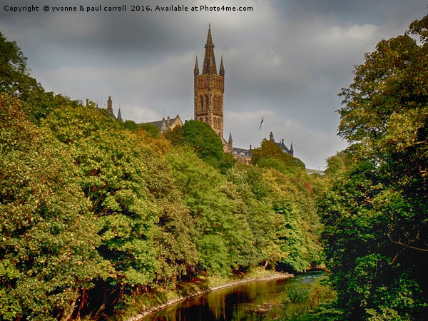 Glasgow University from the River Kelvin Picture Board by yvonne & paul carroll