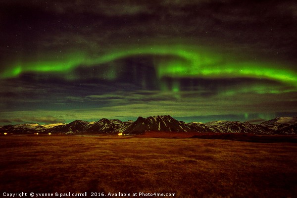 Northern lights, Snaefellsness Peninsula, Iceland Picture Board by yvonne & paul carroll