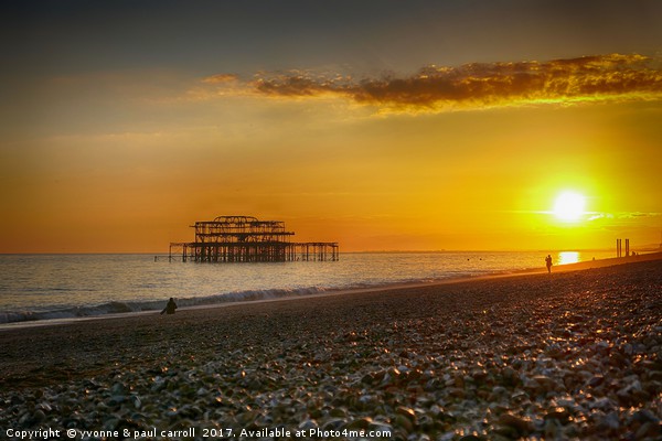 Brighton's west pier at sunset Picture Board by yvonne & paul carroll