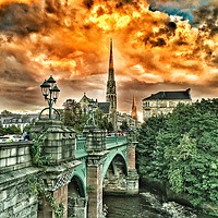 Buy canvas prints of Kelvinbridge sunset, Glasgow by yvonne & paul carroll