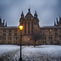 Buy canvas prints of Glasgow University in winter, snow on the ground by yvonne & paul carroll