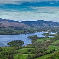Buy canvas prints of Derwent water panorama from Walla Crag, Keswick by yvonne & paul carroll