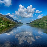 Buy canvas prints of Reflections on Cwellyn Lake, Snowdonia national by yvonne & paul carroll