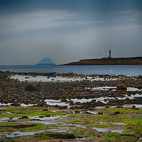 Buy canvas prints of Kidonan beach looking over to the Ailsa Craig, Arr by yvonne & paul carroll