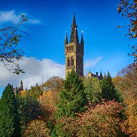 Buy canvas prints of Glasgow University from Kelvingrove Park in autumn by yvonne & paul carroll