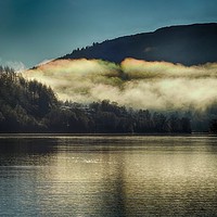 Buy canvas prints of Rainbow in the clouds at Loch Lubnaig, Scotland by yvonne & paul carroll