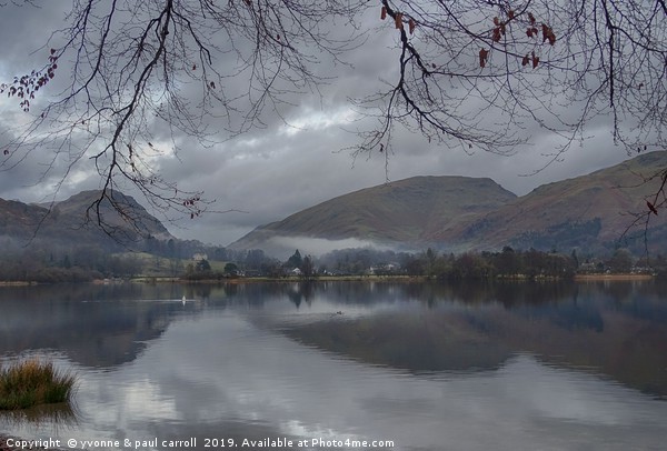 Grasmere lake with low cloud on a winter's day Picture Board by yvonne & paul carroll