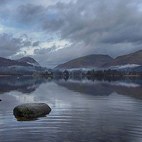 Buy canvas prints of Grasmere lake with low cloud on a winter's day by yvonne & paul carroll