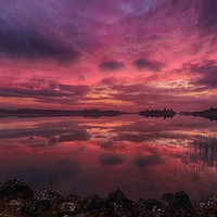 Buy canvas prints of Lake of Menteith winter sunset by yvonne & paul carroll