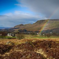 Buy canvas prints of Rainbow over Dumgoyne Hill, Strathblane by yvonne & paul carroll