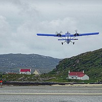 Buy canvas prints of Plane taking off at Barra airport by yvonne & paul carroll