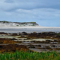 Buy canvas prints of Beautiful beach and sand dunes at low tide on Uist by yvonne & paul carroll
