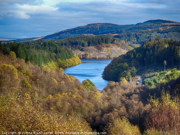Loch Drunkie surrounded by glowing Autumn colours Picture Board by yvonne & paul carroll