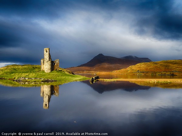 Ardvreck Castle reflections, Lochinver, Scotland Picture Board by yvonne & paul carroll