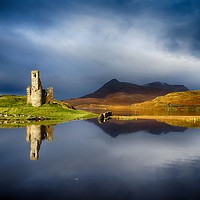 Buy canvas prints of Ardvreck Castle reflections, Lochinver, Scotland by yvonne & paul carroll