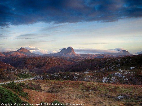 The mountains of Assynt, Lochinver, Scotland Picture Board by yvonne & paul carroll
