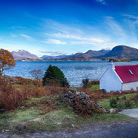Buy canvas prints of The wee red roofed house, Applecross Peninsula by yvonne & paul carroll