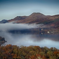 Buy canvas prints of Loch Lomond and Ben Lomond with low lying mist by yvonne & paul carroll