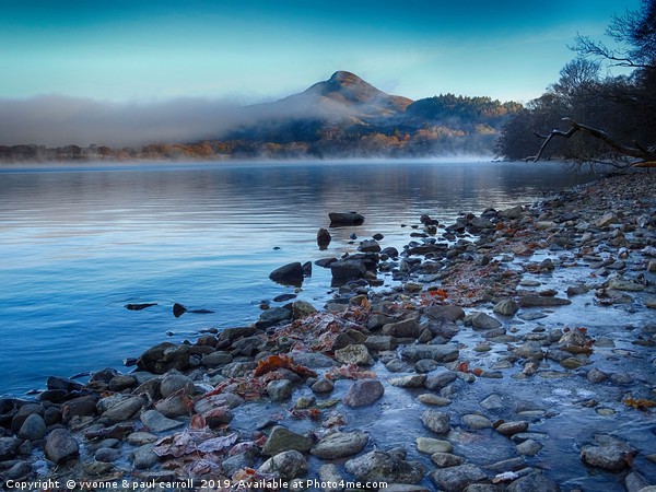 Conic Hill from Inch Cailloch, mist over water Picture Board by yvonne & paul carroll