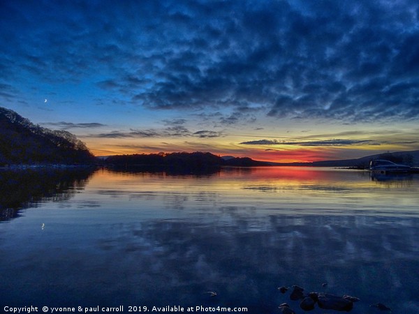 Sunset on Loch Lomond from Port Bawn, Inchcailloch Picture Board by yvonne & paul carroll