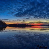 Buy canvas prints of Sunset on Loch Lomond from Port Bawn, Inchcailloch by yvonne & paul carroll