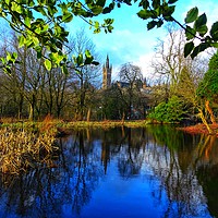 Buy canvas prints of Glasgow University tower from Kelvingrove Park by yvonne & paul carroll
