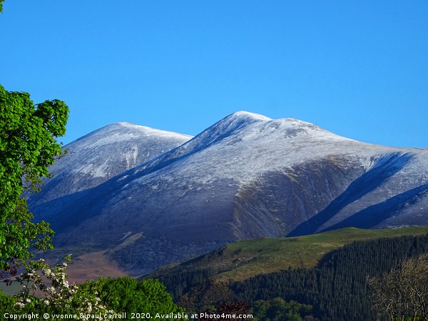 Skiddaw mountain covered in a dusting of snow      Picture Board by yvonne & paul carroll