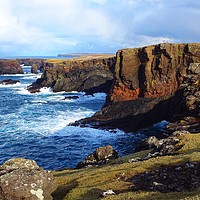 Buy canvas prints of Eshaness sea cliffs, Shetland by yvonne & paul carroll