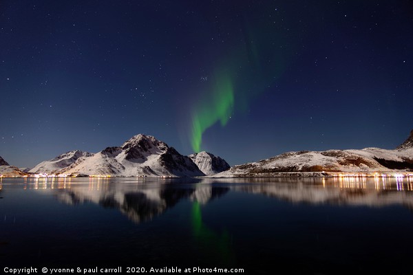 Northern Lights, Lofoten Islands Picture Board by yvonne & paul carroll