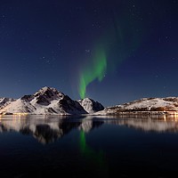 Buy canvas prints of Northern Lights, Lofoten Islands by yvonne & paul carroll
