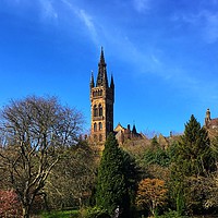 Buy canvas prints of Glasgow University from Kelvingrove Park in Spring by yvonne & paul carroll