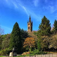 Buy canvas prints of Glasgow University tower from Kelvingrove Park by yvonne & paul carroll