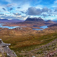 Buy canvas prints of Assynt mountain range from Stac Pollaidh by yvonne & paul carroll