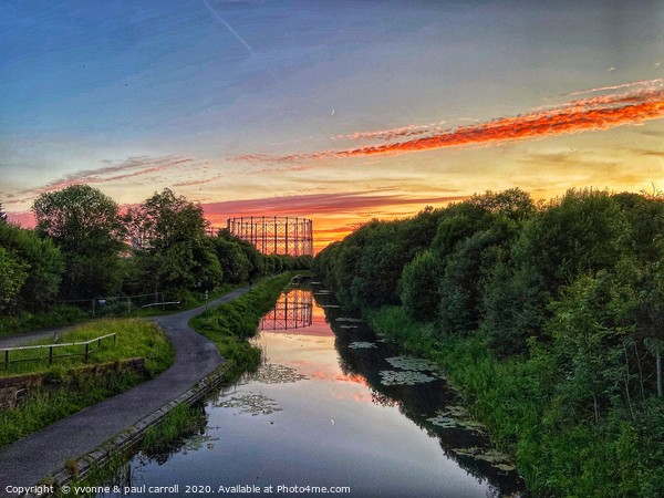 Sunset over the Forth & Clyde Canal Picture Board by yvonne & paul carroll