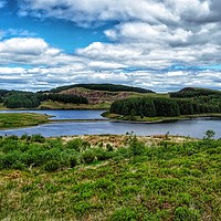 Buy canvas prints of Jaw Reservoir and Cochno Loch in the Kilpatrick hi by yvonne & paul carroll