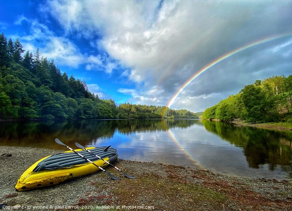 Rainbow over Loch Drunkie, The Trossachs Picture Board by yvonne & paul carroll