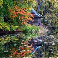 Buy canvas prints of The boathouse at Loch Dunmore in Autumn by yvonne & paul carroll