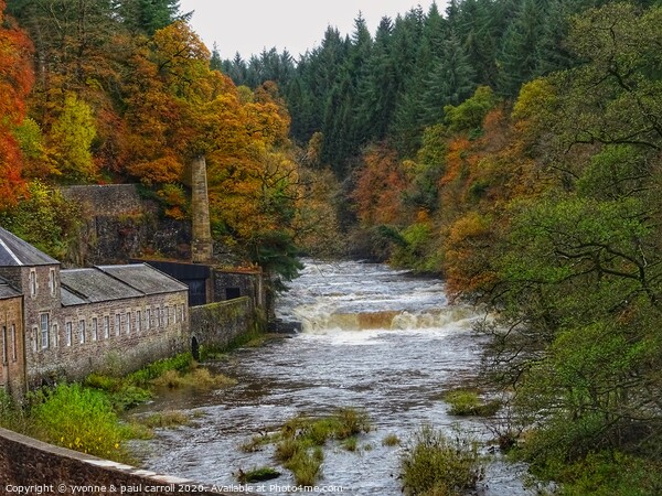 New Lanark Mill at the Falls of Clyde Picture Board by yvonne & paul carroll
