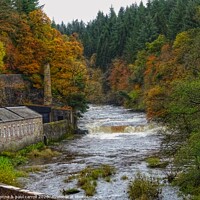 Buy canvas prints of New Lanark Mill at the Falls of Clyde by yvonne & paul carroll