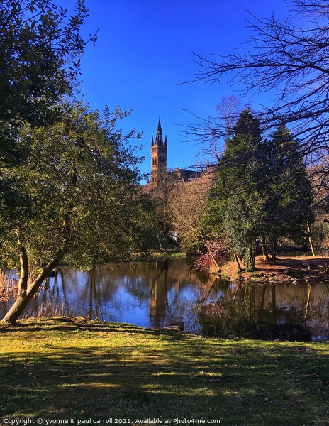 Glasgow University from Kelvingrove Park Picture Board by yvonne & paul carroll