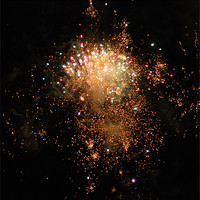 Buy canvas prints of fire works over Tunstall by Lynne Easton