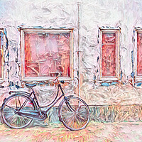 Buy canvas prints of Abstract bicycle after the ride by Susan Leonard