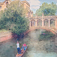 Buy canvas prints of Punting on the River Cam by Susan Leonard