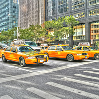 Buy canvas prints of New York Cabs by Susan Leonard