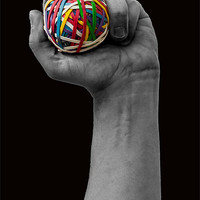 Buy canvas prints of Rubberball Hand by David Pacey