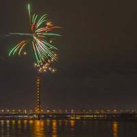 Buy canvas prints of Fireworks in Dusseldorf by Phil Robinson
