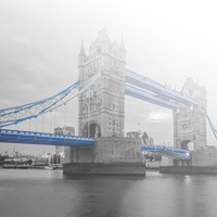 Buy canvas prints of  Tower Bridge  in a bank of fog by Phil Robinson