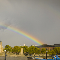 Buy canvas prints of  Twin Rainbows over Tower of London  by Phil Robinson