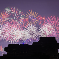 Buy canvas prints of  London Fireworks 2014/15 by Phil Robinson